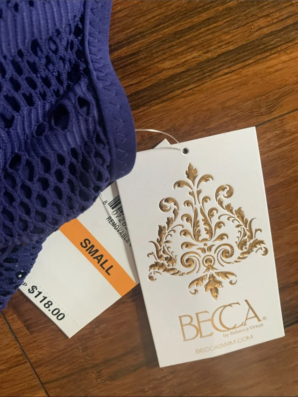 BECCA Royal Blue Lace One-Piece Swimsuit